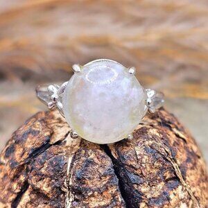 Nature White Crystal Adjustable Ring